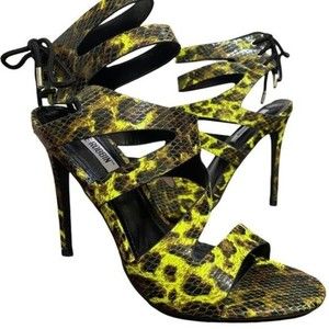 Cape Robbin Lime Faux Snakeskin High Heels Size 7 - NWOT